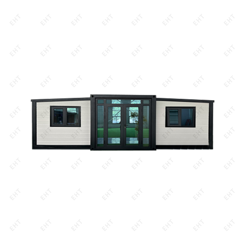 บ้านคอนเทนเนอร์แบบขยายได้ปีกคู่ขนาด 20 ฟุตหน่วยห้องนั่งเล่นเคลื่อนที่สำเร็จรูป