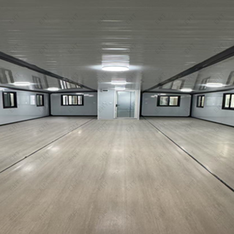 บ้านคอนเทนเนอร์แบบขยายได้ปีกคู่ 40 ฟุตหน่วยห้องนั่งเล่นแบบแยกส่วนสำเร็จรูป